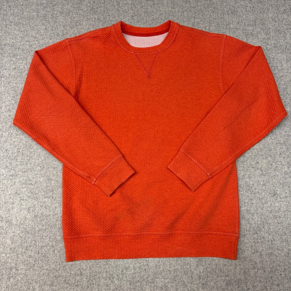 Lululemon Textured Waffle Knit Crewneck Sweatshirt S Orange Long Sleeve Pullover